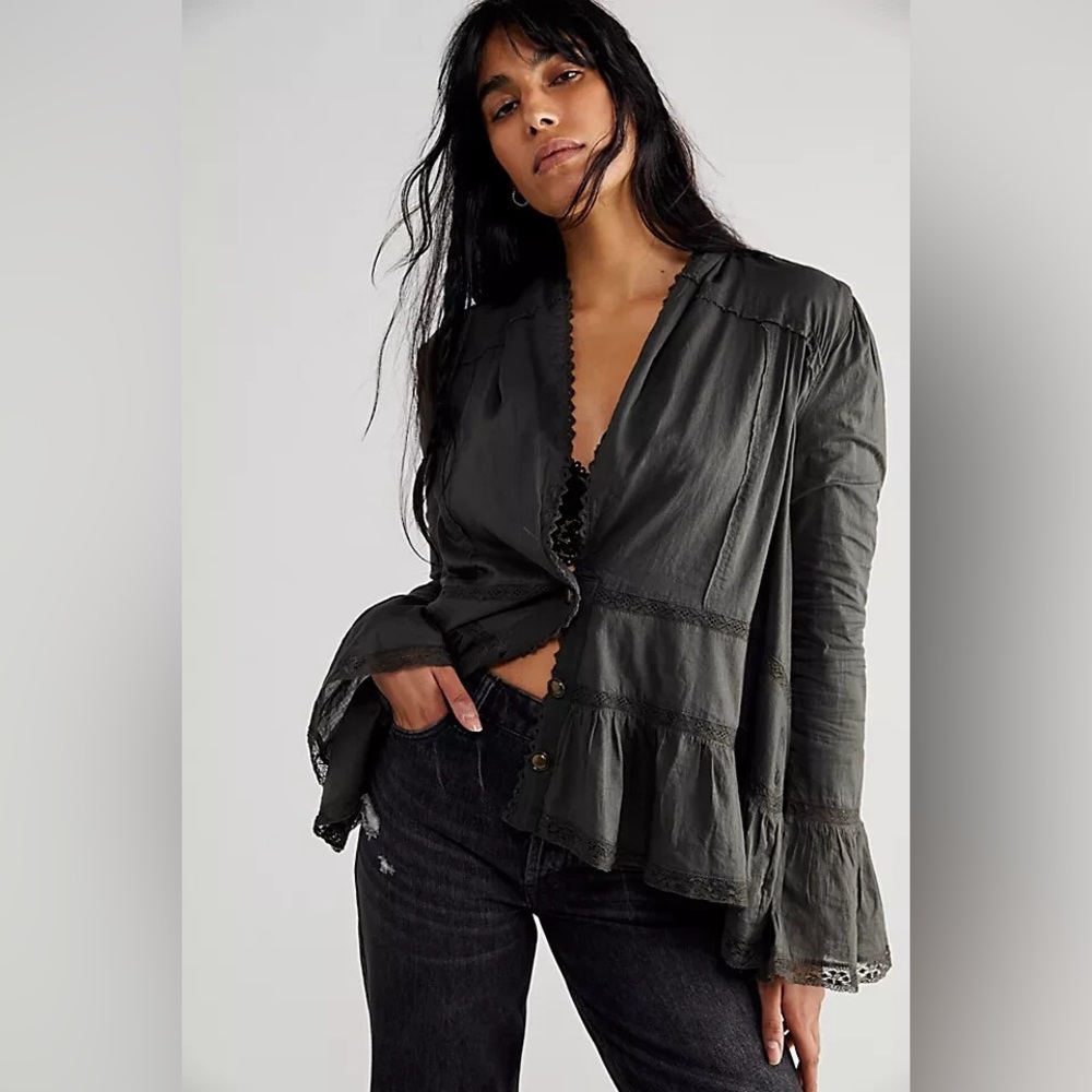 Free People Cotton Whimsygoth Blouse